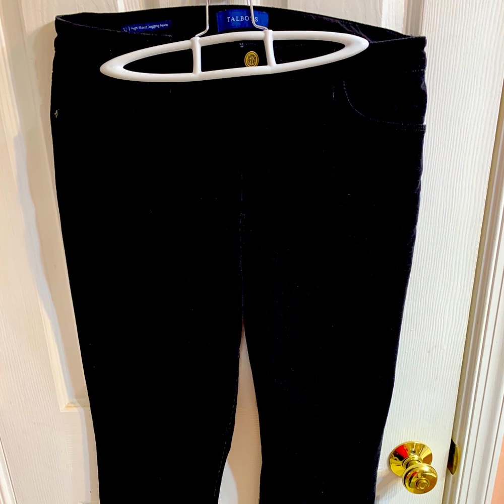 Talbots High Waisted Jeggings Black Cordoroy 12